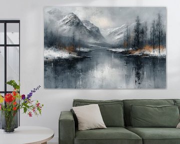 Paysage abstrait de montagne en hiver sur Studio Allee
