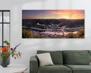 Cochem on the Moselle - Panorama at sunset by Frank Herrmann