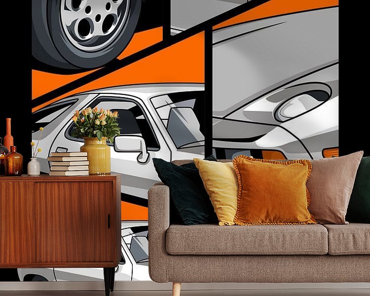 Voorbeeld van het werk in een kamer