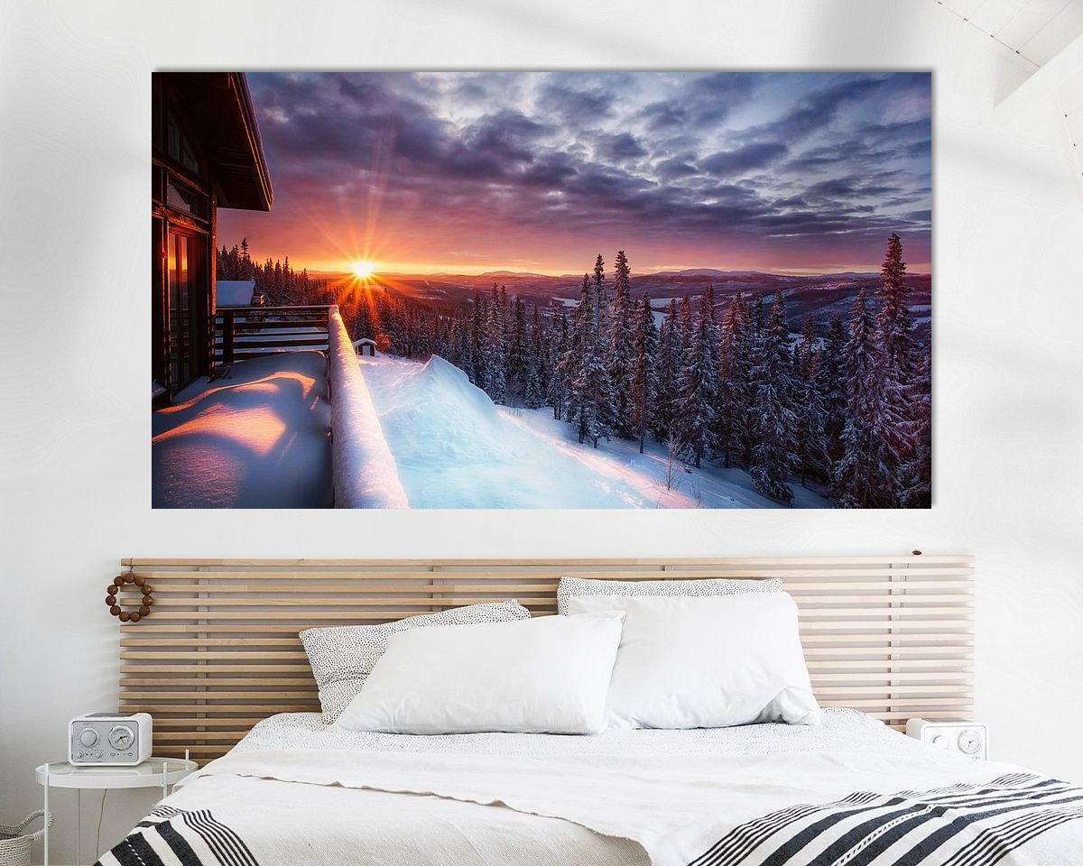 Voorbeeld van het werk in een kamer