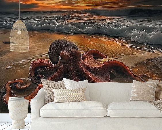 Voorbeeld van het werk in een kamer