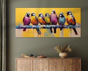 Kleurrijke Vogelkunst van Blikvanger Schilderijen