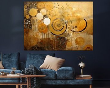 Goud | Gouden Abstract van Abstract Schilderij