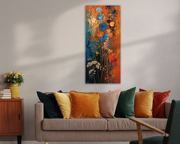 Energetisches Blumenmeer | Abstrakte Blumen von Blikvanger Schilderijen