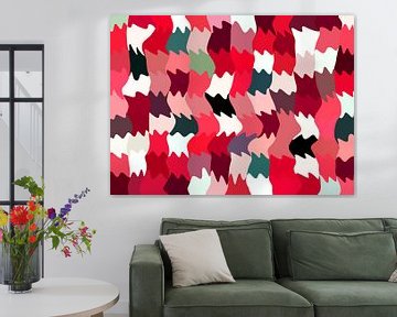 Shakin' Reds (Motif d'onde abstrait en rouge) sur Caroline Lichthart