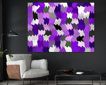 Shakin'  Purples (Abstract Golfpatroon in Paars) van Caroline Lichthart