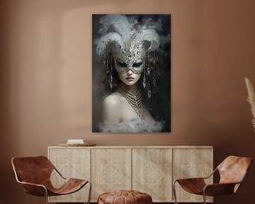 Mystical Feather Mask by Blikvanger Schilderijen