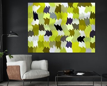 Shakin' Limes (Abstract Wave Pattern in Green Yellow) by Caroline Lichthart