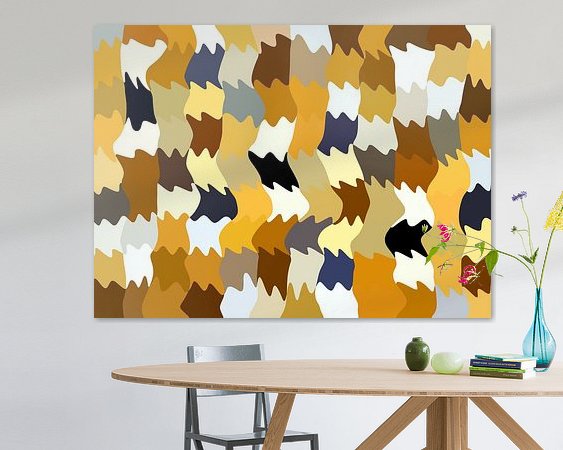 Voorbeeld van het werk in een kamer