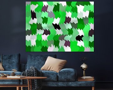 Shakin' Greens (Abstract Wave pattern in green) by Caroline Lichthart