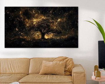 Landschap bij nacht van fernlichtsicht
