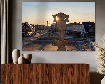 Fontaine de Janus avec rayons de soleil sur Yanuschka Fotografie | Noordwijk