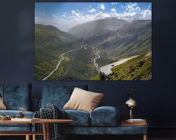 Furka pass in late summer overlooking the young Rhone by Kees van den Burg