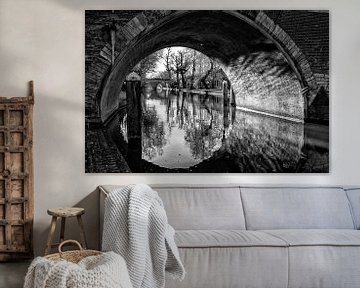 View under the Hamburger Bridge over the Oudegracht (lying) by André Blom Fotografie Utrecht