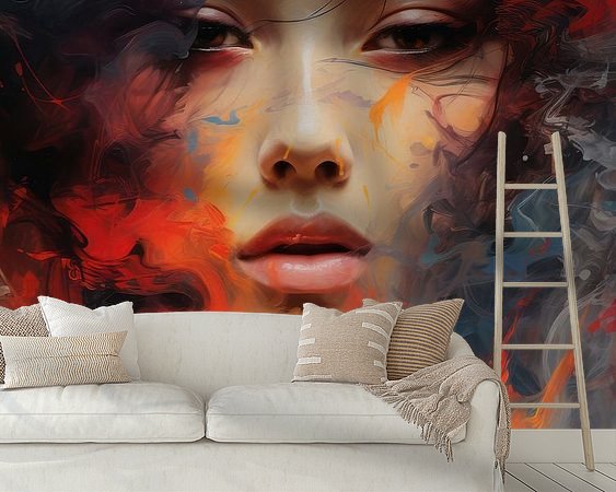 Voorbeeld van het werk in een kamer