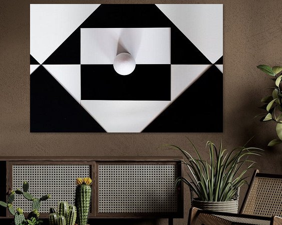 Voorbeeld van het werk in een kamer