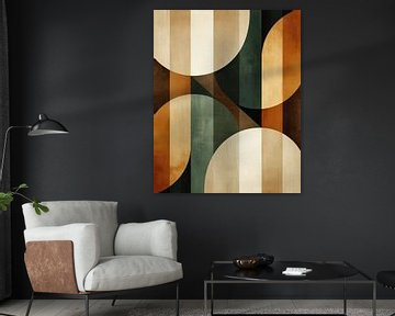 Modern shapes and lines in earth tones