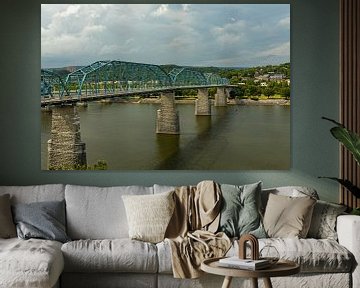 Vue sur le pont de Walnut Street et le fleuve Tennessee à Chattanooga sur Alexander Ließ