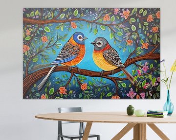 Vibrant Bird Splendour by Blikvanger Schilderijen