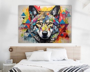 Dieren: Abstracte Wolf van De Mooiste Kunst