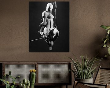 Très belle femme nue dans une photographie vintage bdsm en noir et blanc sur Photostudioholland