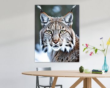 Lynx in de winter van Mellow Art