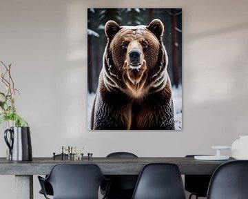 Grizzlybär im Winter von Mellow Art