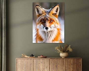 Renard en hiver sur Mellow Art