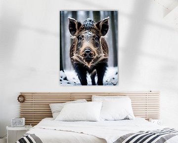 Wild Boar in the Winter by Mellow Art