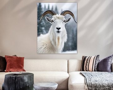 Chèvre de montagne en hiver sur Mellow Art