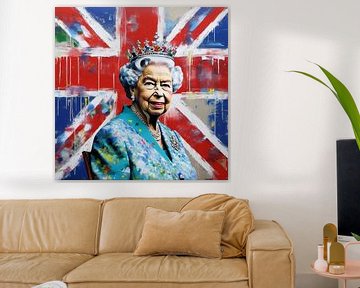 Hulde aan Koningin Elisabeth de Koningin II - Britse vlag