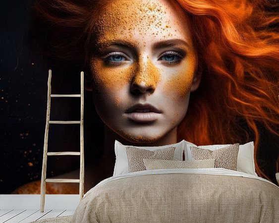 Voorbeeld van het werk in een kamer