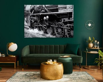 Dampflokomotive in schwarz-weiß von Sjoerd van der Wal Fotografie