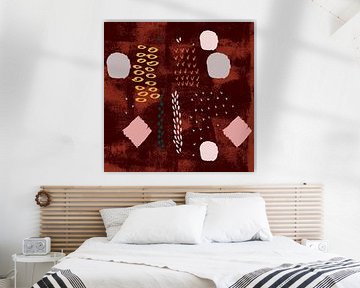 Abstract collage of organic shapes in warm earthy tones no. 3_1 by Dina Dankers
