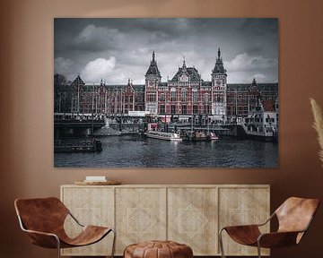 Traditionele huizen en bruggen in Amsterdam van Thilo Wagner