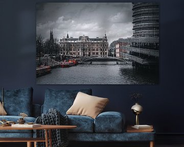 Traditional houses and bridges of Amsterdam