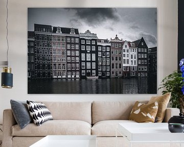 Traditionele huizen en bruggen in Amsterdam van Thilo Wagner