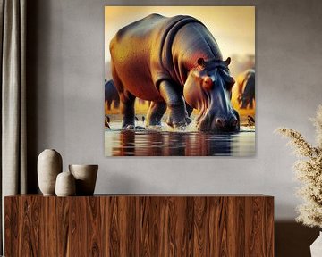 Nijlpaard van Digital Art Nederland