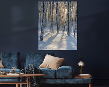 Magisch licht in het winterse bos