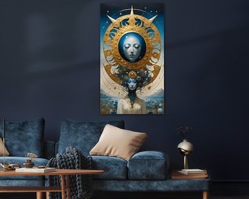 Celestial Muse - Blauw - Mobiel Verticaal van Mellow Art