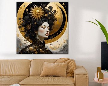 Celestial Muse - Black 1 - Square by Mellow Art