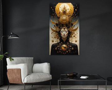 Celestial Muse - Black - Mobile Vertical by Mellow Art