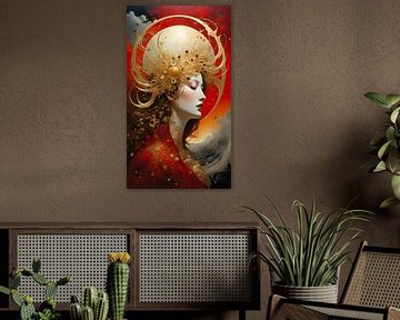 Celestial Muse - Red - Mobile Vertical by Mellow Art