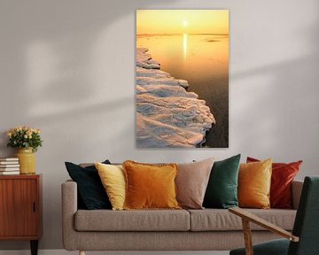 Glace arctique et paysage marin sur les bancs de sable de la Waddensea sur Sjoerd van der Wal Photographie