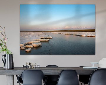 IJsschotsen op het wad bij Schiermonnikoog in de Waddenzee van Sjoerd van der Wal Fotografie