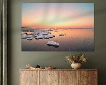 Glace arctique et paysage marin sur les bancs de sable de la Waddensea sur Sjoerd van der Wal Photographie