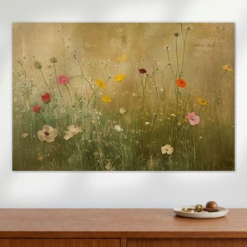 Bloemenveld in pastelkleuren van Carla Van Iersel