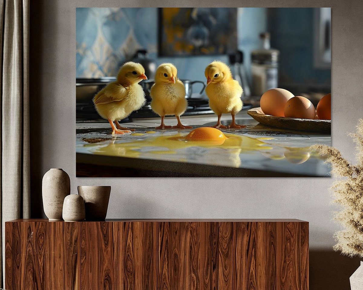Voorbeeld van het werk in een kamer