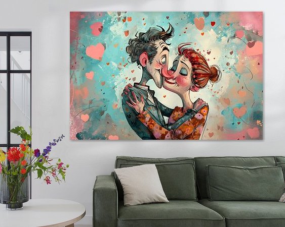 Voorbeeld van het werk in een kamer