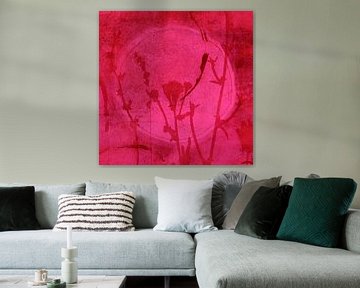 Meadow dreams. Flowers in bright pink no. 1 by Dina Dankers